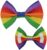 New Dogs Bow Tie Rainbow Lgbt Stripes Elastic Band attach COLLAR ACCESSORY Handmade UK (Small)