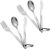 Bestomrogh 6Pcs Camping Cutlery Set, Travel Cutlery Set Stainless Steel Flatware Including Knife, Fork and Spoon Set with Carabiner for Outdoor Travel Hiking Picnic Office School