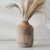 SIDUCAL Ceramic Rustic Farmhouse Vase, Sand Glaze Finish Boho Vase, Pottery Decorative Flower Vase for Home Decor, Table, Living Room Decoration, Shelf Decor, Mantel, 7 Inch, Beige