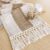 FEXIA Boho Table Runner for Home Decor 72 Inches Long Farmhouse Rustic Table Runner Cream & Brown Macrame Table Runner with Tassels for Boho Dining Bedroom Decor Rustic Bridal Shower (12×72 Inches)