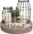 Rustic Farmhouse Lantern Decor – Stylish Decorative Lanterns for Your Living Room, Fireplace Mantle or Kitchen Dining Table – Modern Upscale Beauty for Your Entire Home